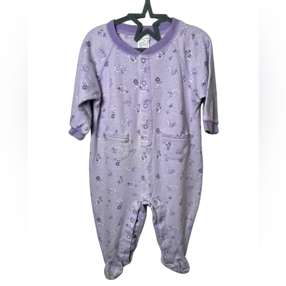 Y2K Pekkle Bubble Sleeper Purple Alphabet Zoo 12M Baby